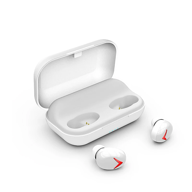 Мини-наушники-вкладыши tws с A8 Bluetooth 5,0+ EDR True стерео наушники с сенсорным Управление тяжелый бас спортивные наушники, беспроводные наушники с зарядный чехол - Цвет: white