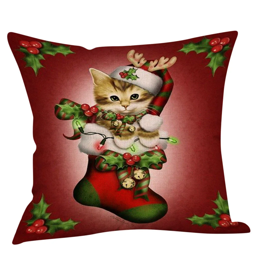Счастливого Рождества Санта подушка в форме Санта-Клауса на Рождество для дома декоративная подушка чехол плюшевая подушка чехол Обложка Прямая поставка