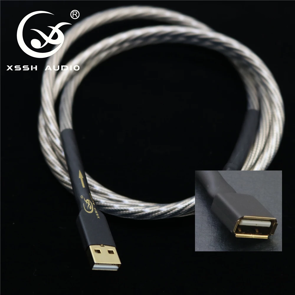 Condutor de Cobre Cabo de Áudio Ouro a b tipo Usb2.0 Usb a b Cabos Xssh Áudio Faça Você Mesmo Prata Ofc Puro Fio Usb Dhc Usb3.0 - Image 5