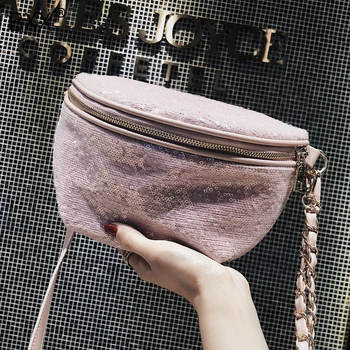 

[BXX] Sequins Crossbody Bags For Women 2020 Spring Summer All-match Chest Wait Bag Shoulder Messenger Bag Female Handbags HK331