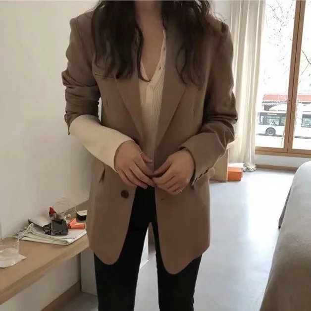 

2019 Early Autumn New Style CHIC Korean-style Slim Fit Suit Long Sleeve Casual Versatile British-Style Coat Chic