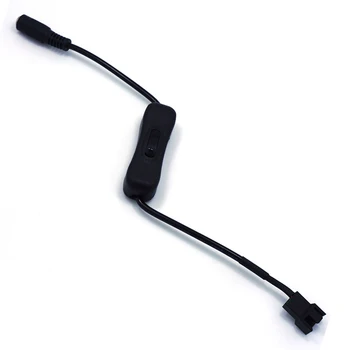 

12V 30cm Copper DC 5521 to 4Pin PWM Computer PC Router Fan Power Swith Adapter Cable