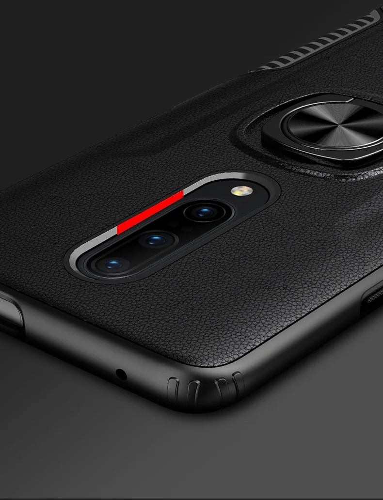 Чехол для Oneplus 7 Pro Cover One plus 7 Чехол ударопрочный кожаный Стенд для колец на палец магнитный мягкий чехол для Oneplus 7 kimTHmall