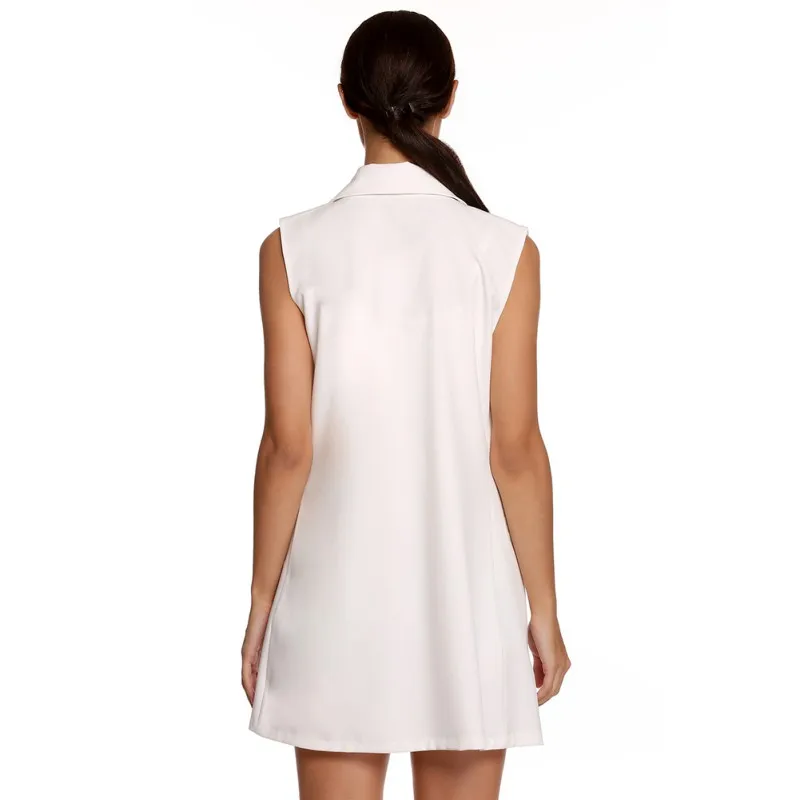 Hot Sale Women Elegant Vest Office Lady Pocket Coat Sleeveless Vests Jacket Outwear Casual Brand Waistcoat Colete Feminino