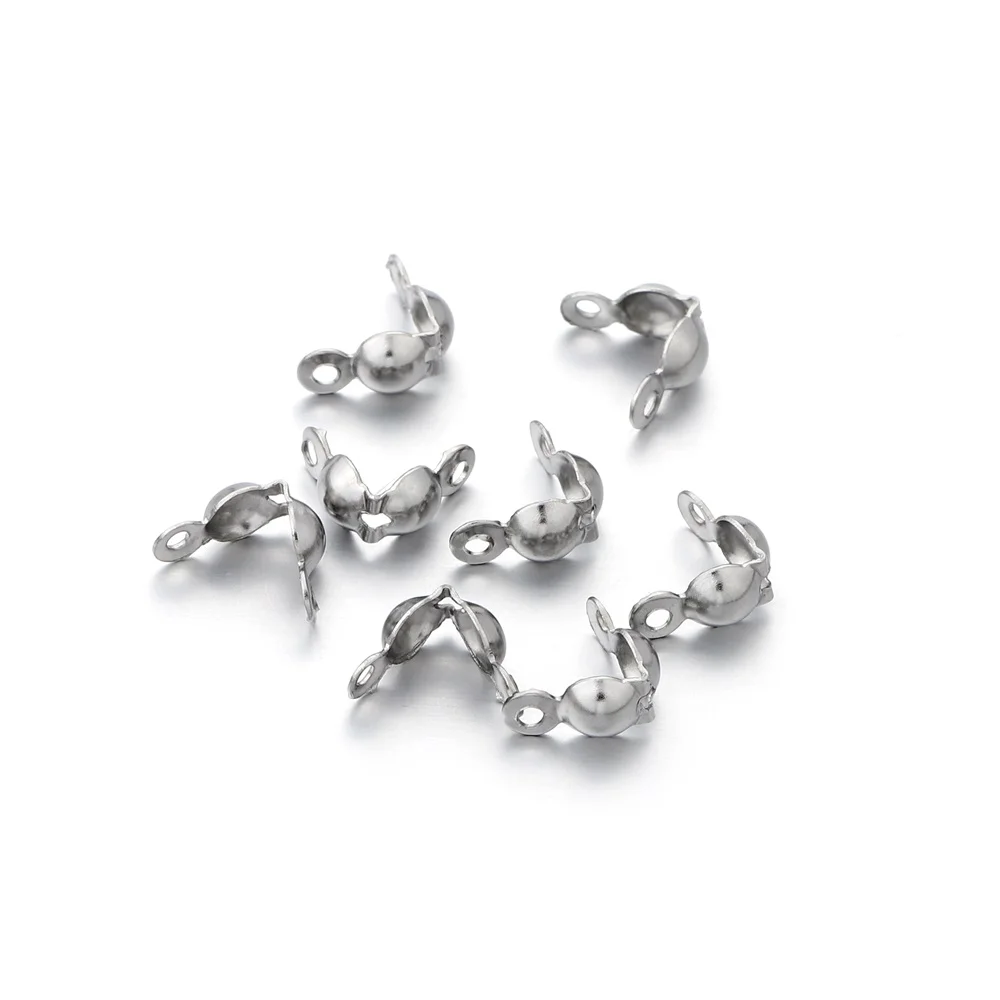 100 teile/los Edelstahl Stecker Verschluss Gold Kugel Kette Kalotte Ende Crimps Perlen Stecker Für DIY Schmuck Machen Liefert – Detail 11