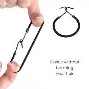 

5pcs Fashion Rubber Hair Bands for Women Girls Hooks Shape Hair Styling Ponytail Hooks Holder Bungee Bands Hair Accessories