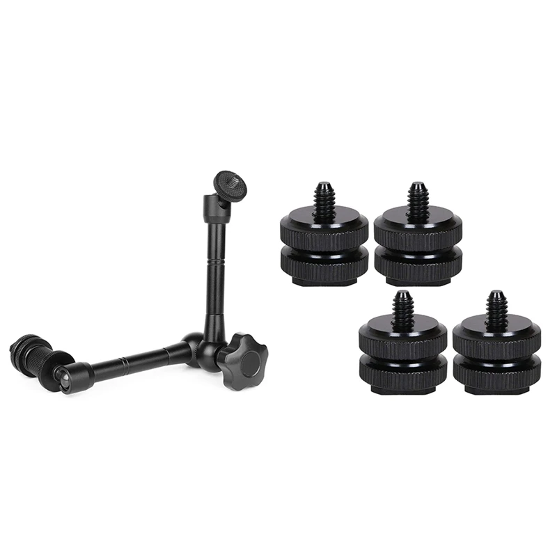 Hot-1 Pcs Magic Arm 11 Inch Articulating Friction &amp 4 1/4 Tripod Screw Flash Shoe Mount | Электроника