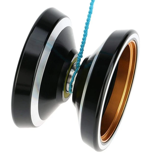 MAGICYOYO Professional Non-Responsive Yoyo M001-B,Alloy Aluminum Yoyo with Metal Ring Intermediate Yoyo+Extra 5 String+Bag 2