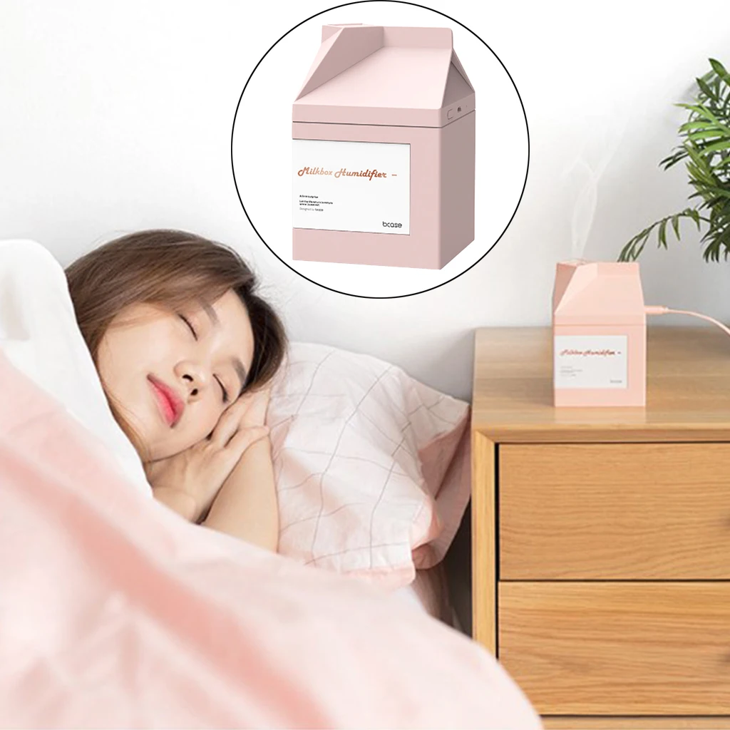 2W 0.4A Milk Box Mist Humidifier USB for Desk Ultrasonic Air Humidifier