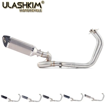

Motorcycle Exhaust Muffler Middle Link Pipe Full System Slip On For kawasaki NINJA650R ninja650 Z650 2017 2018