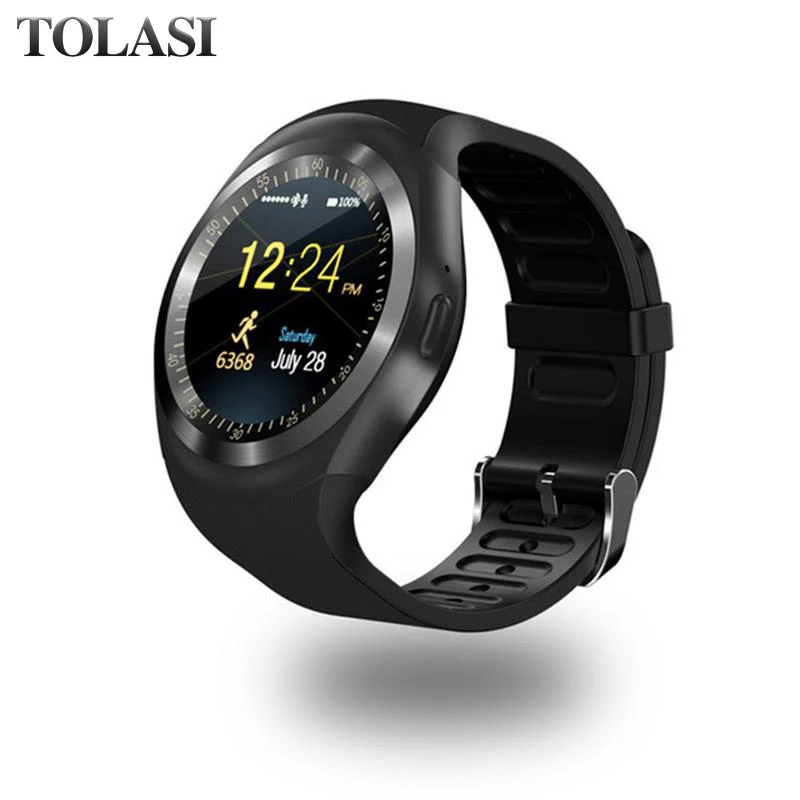 

Bluetooth Y1 Smart Watch Relogio Android SmartWatch Phone Call GSM Sim Remote Camera Information Display Sports Pedometer