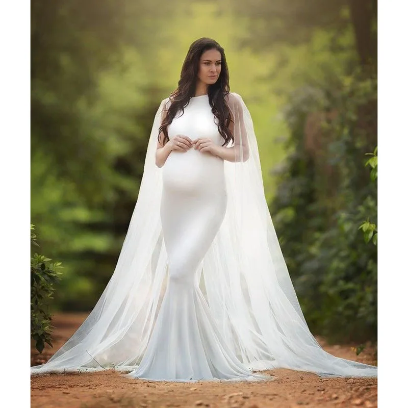 Skup Szyfonowa chusta sukienka macierzyński fotografia rekwizyty dekolt w serek sukienka ciążowa fotografia sukienka ciążowa do sesji zdjęciowej Maxi ubrania