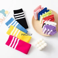 Children's Socks autumn girls middle tube pile stockings candy color classic college style football stockings half high tube 2