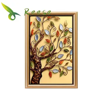 

Diy Full Resin Round Diamond Painting Rhinestones Embroidery Kit Four Season Rich Tree Bring Wealth Mosaic Decor As Hobby Gift