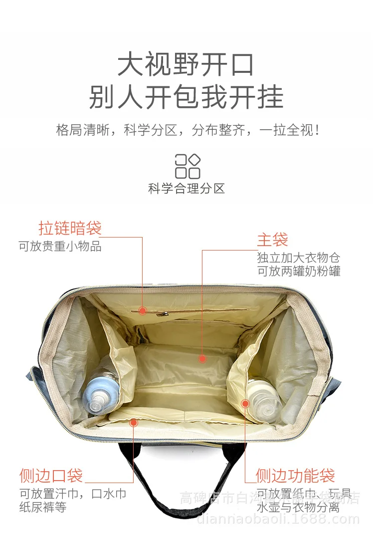Diaper Bag Large Capacity Multi-functional Convenient MOTHER'S Bag BABY'S Diaper Mom Expectant Backpack Customizable Cross Borde