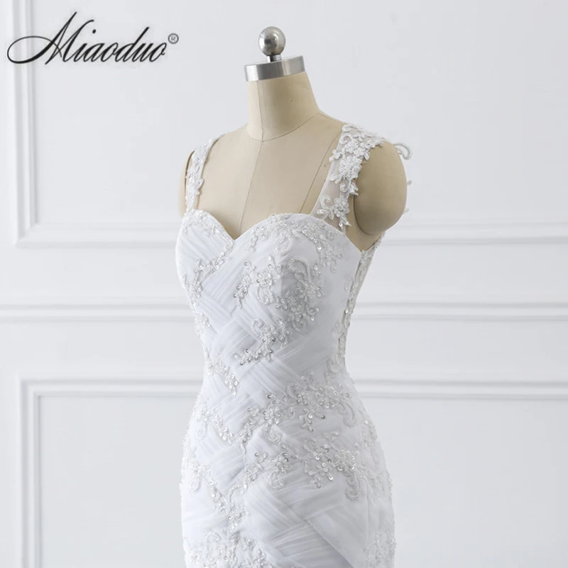 Miaoduo vestidos de novia Tank Illusion Back Appliques кружевные свадебные платья длинный халат de mariage Ghana Новое свадебное платье русалки