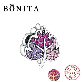 

925 Sterling Silver Sparkling Pave Leaf Dangle Fit Original Pan Charms Bracelet & Necklace Pendant Bead Berloque DIY Jewelry