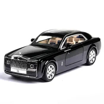 

1:24 Diecast Metal Model Car Toy Wheels Alloy Vehicle Rolls Royce Sound And Light Pull Back Car Boy Kid Toys Christmas Gift