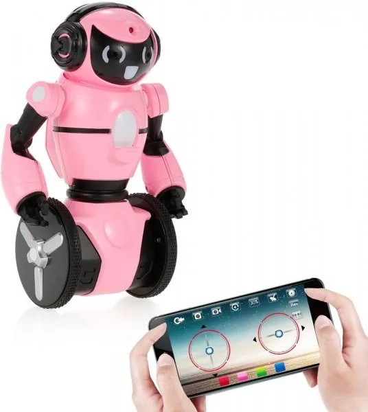 Розовый робот WL toys F4 c WiFi FPV камерой, управление через APP- WLT-F4-PINK