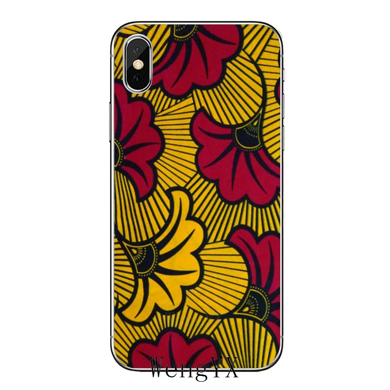 Африканская ткань печати силиконовый мягкий чехол для iPhone 11 Pro XS Max XR X 8 7 6 6S Plus 5 5S SE - Цвет: fabric-print-C-01