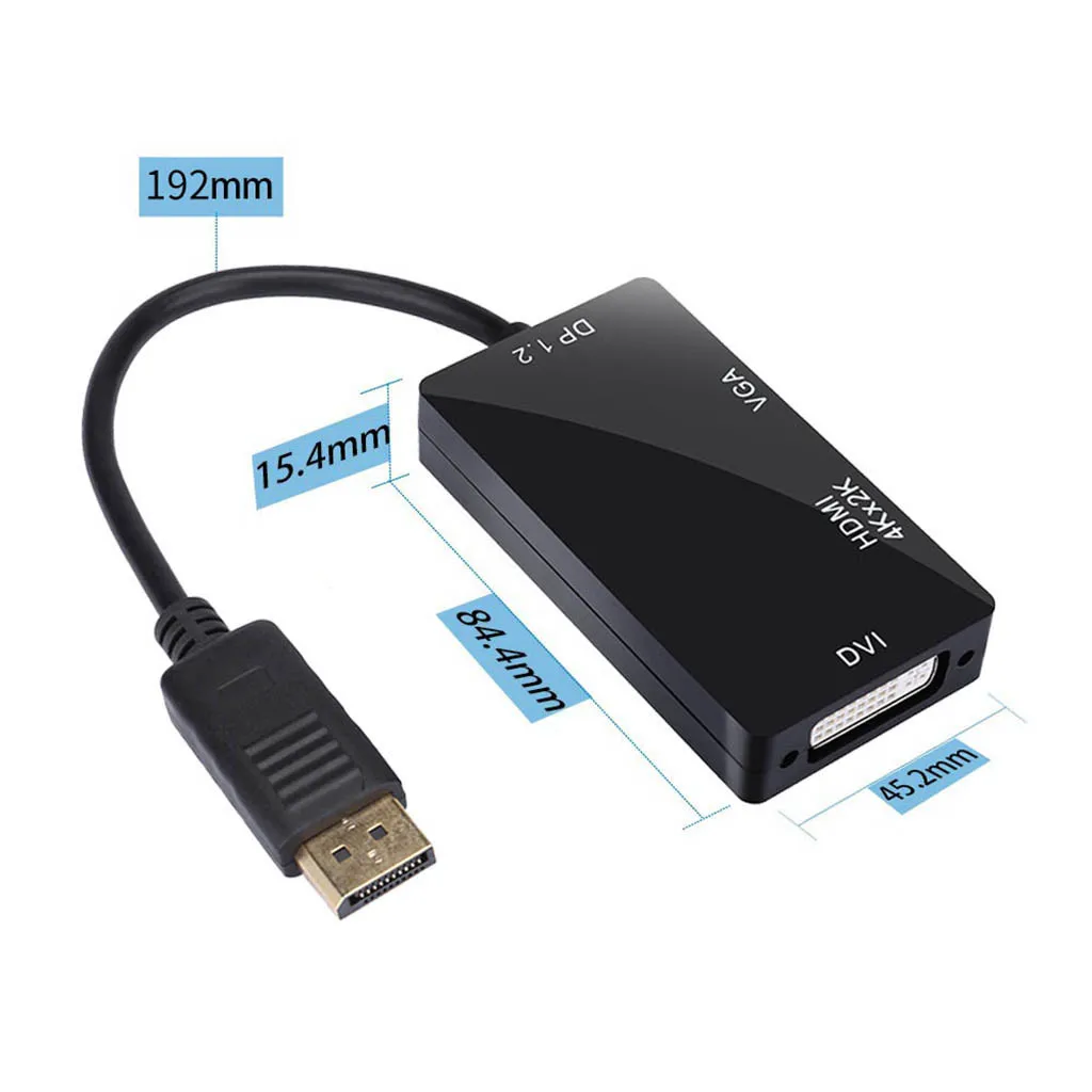 DisplayPort 1,2 в HDMI 4K VGA, HDMI, DVI 3 в 1 мульти-функциональный кабель адаптер конвертер