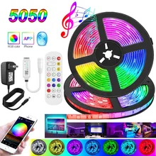 Tira de luces Led Flexible de neón, cinta luminosa para pared de habitación, 15M, 20M, 12V, 5 m, con Control Wifi/Bluetooth, 5050 RGB