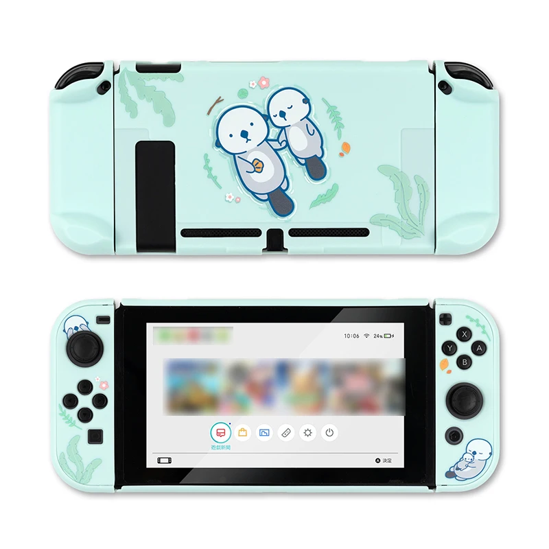 

NS Lite Protective Case For Nintendo Switch Split Shell Case Shiba Inu Sea Otter Hard Cover Back Grip Shell For Nintendo Switch