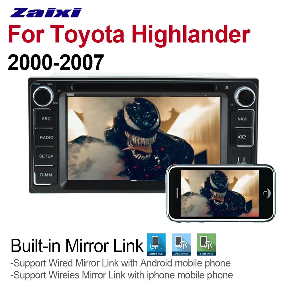 Фотомагнитола для Toyota Highlander 2000 2001 2002 2003 2004 2005 2006 2007 мультимедийная карта GPS