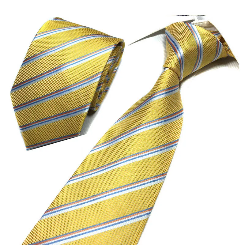 

Luxury Jacquard Woven Soild Stripe Lattice Ties For Men Neckties for Wedding Business 8cm Skinny Neck Ties Formal Accessories