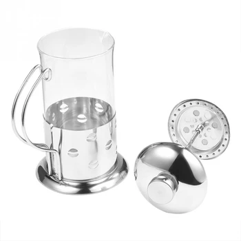 

New Stainless Steel Glass French Press Coffee Cup Tea Maker Cafetiere Filter Kitchen Tool 350Ml