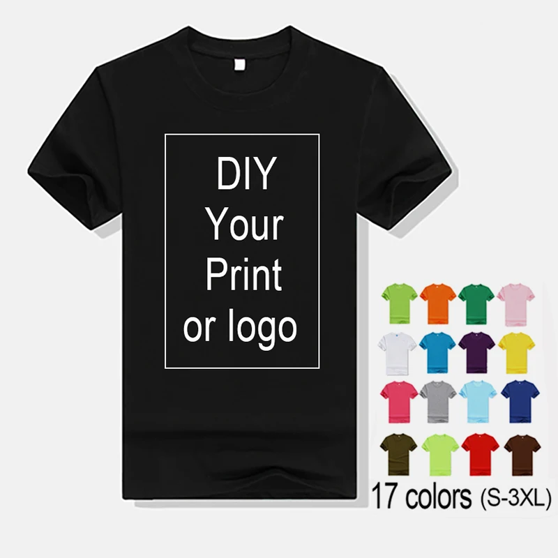 

Custom Print T-shirt For Men and Women DIY Your Own Design Logo/Photo/Text Company Team Printing Apparel Advertising T shirt