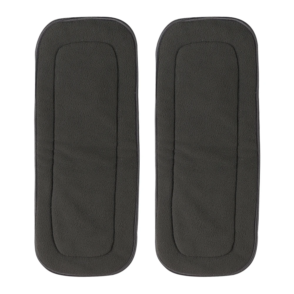10pcs Newborn Bamboo Charcoal Absorbents Inserts 11x28CM Reusable Liners For Pocket Cloth Diapers 5-layers Black Charcoal Liner