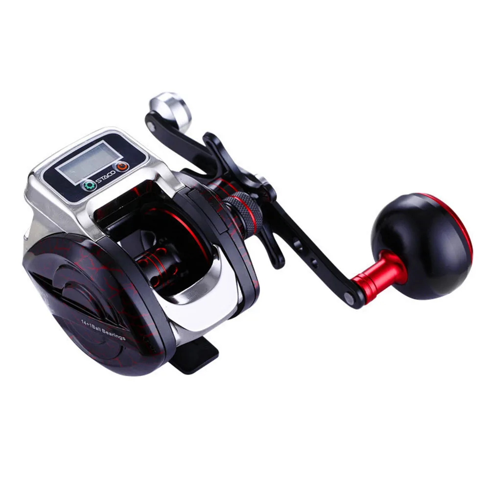 

6.3:1 Accessories Saltwater Digital Display Fishing Reel 15 Ball Bearing Aluminium Spool Tools High Strength Hand Spinning