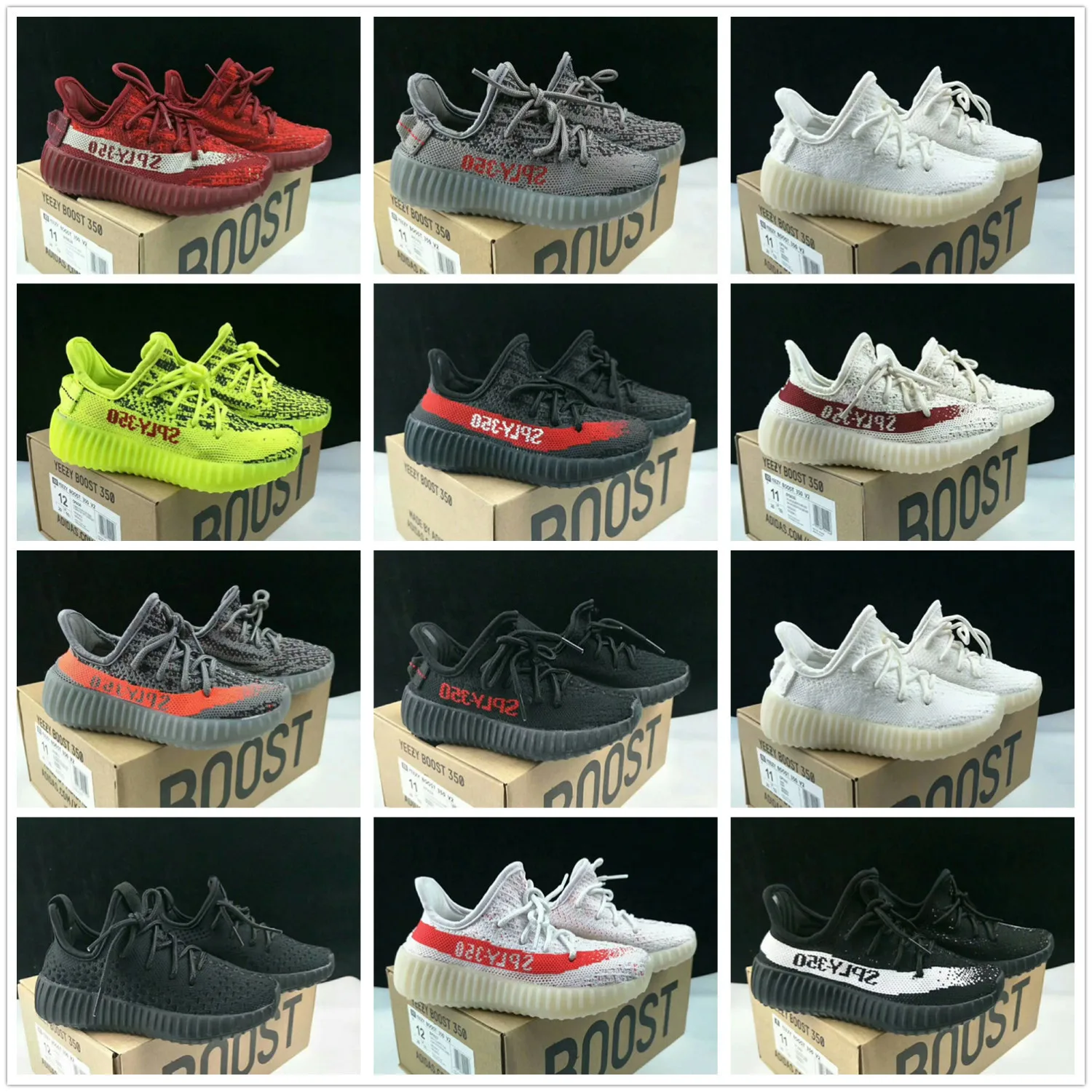 Детские кроссовки из глины для бега adidas yeezy 350 V2 статические Светоотражающие West
