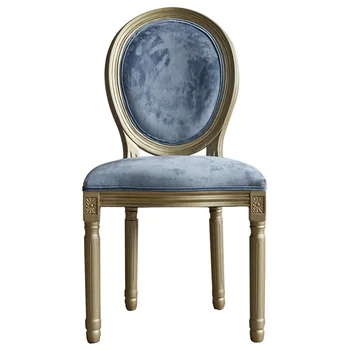 

ins wind nordic solid wood chair bedroom makeup chair light luxury creative fashion restaurant hotel golden flannel dining chair
