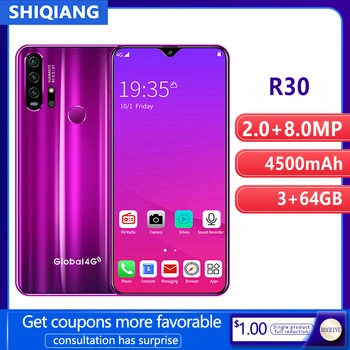 

SOYES R30 Mobile Phone Android Smartphone Unlock Face ID &Fingerprint 6.3inch RAM 3GB ROM 64GB Mobile phones 4500mAh Phone