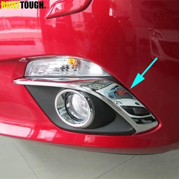 

For Mazda 3 BM Axela 2014 2015 2016 Chrome Front Fog Light Lamp Cover Trim Foglight Garnish Strip Bumper Eyebrow Eyelid Molding