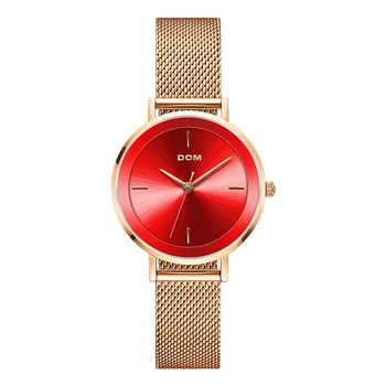

Watch Women DOM Top Brand Luxury Quartz watch Casual quartz-watch leather Mesh strap ultra thin clock Relog G-1307G-7M