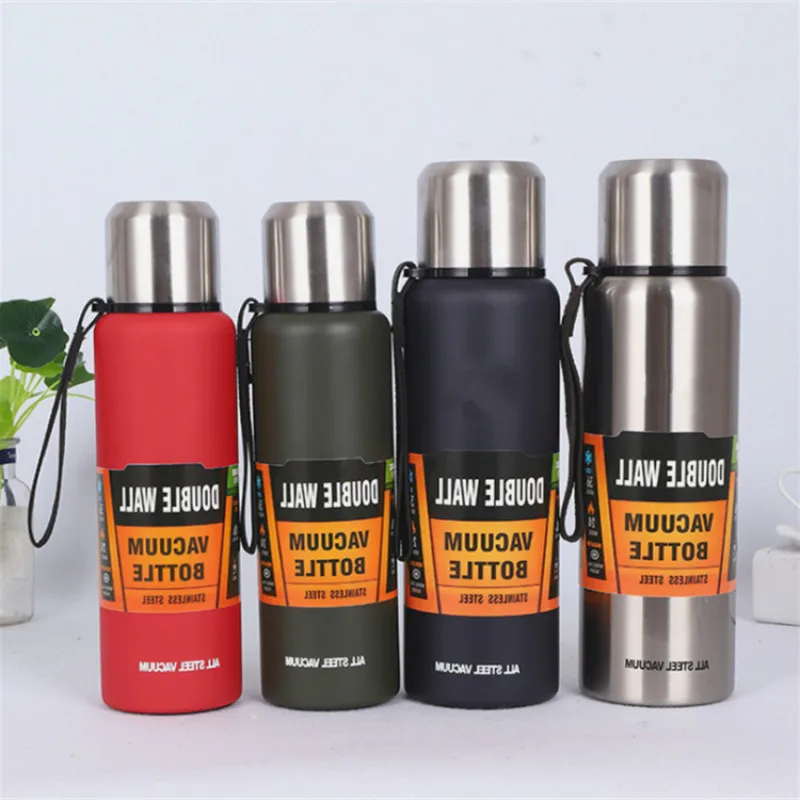500/750/1000ML Vacuum Water Bottle Insulated Flask Thermal Drink Chilly Hot/Cold 