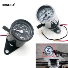 Универсальный 12V желтый ночной Светильник мотоциклетный Спидометр металлический чехол автомобиля метр и км стол для ретро мотоцикл