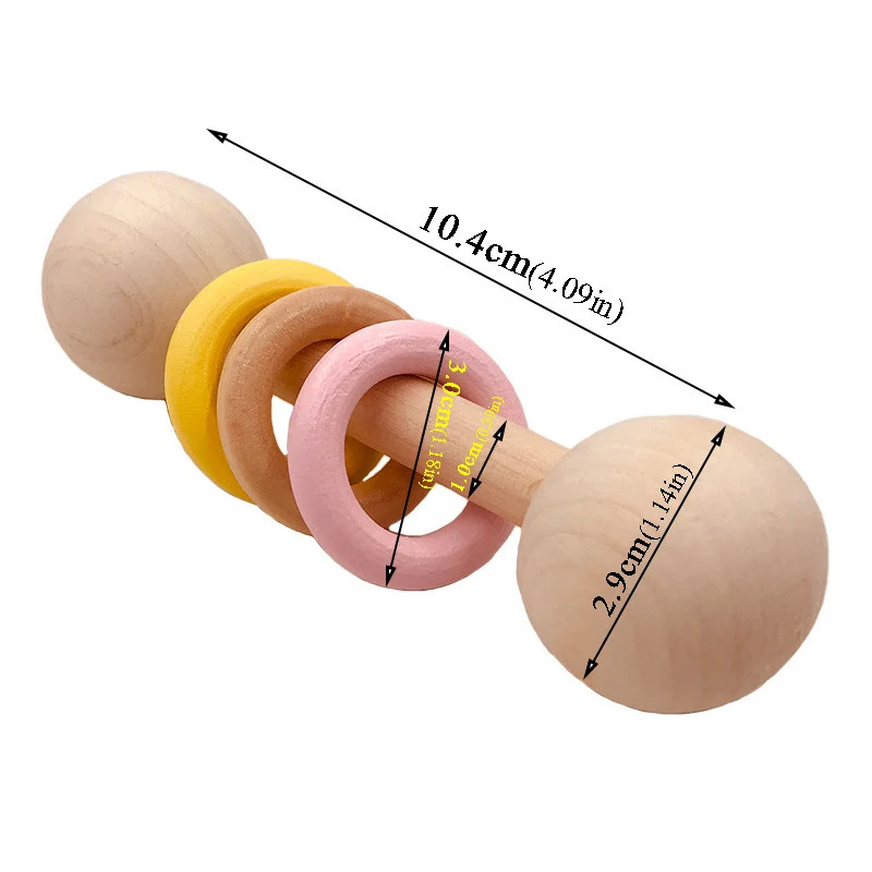 DIY детские деревянные Прорезыватели пищевая форма гантели из бука DIY соска цепь 3C Сертификация деревянный Прорезыватель игрушки подарок