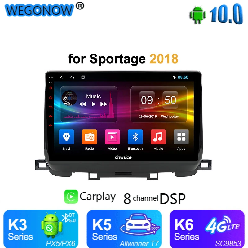 Автомобильное радио Ownice Android 10 DVD GPS навигация головное устройство carplay Wi-Fi 4G LTE DSP 360