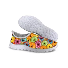 HYCOOL/женские кроссовки на плоской подошве; женская обувь с рисунком гамбургера и пончика; Повседневная Удобная прогулочная легкая пляжная обувь без застежки