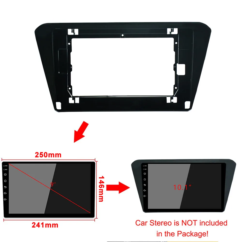 9-дюймовый автомобильный Радио панель для SKODA Superb- двойной Din автомобильный dvd рамки панель адаптеров в-крепление на приборную панель Установка 2din облицовка