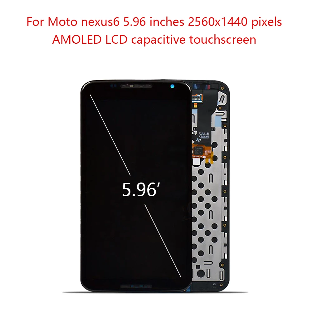 

Super AMOLED Display For Google Motorola Nexus 6 LCD Touch Screen with Frame For Moto Nexus 6 Display XT1100 XT1103 LCD Replace