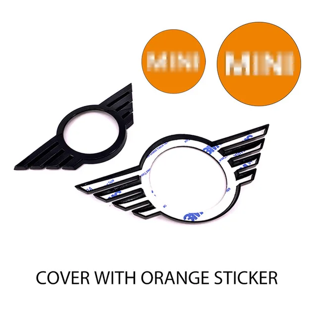 Фирменная Новинка ABS Материал черный Цвет крышка с эмблемой для LCI рестайлинг mini cooper F56 F55 F54 F60 F57(2 шт./компл - Название цвета: Cover Orange Sticker
