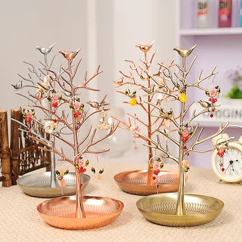

Stainless Steel Tree Key Frame Jewelry Earrings Necklace Rack Display Stand Porch Bedroom Decoration Creative Ornaments