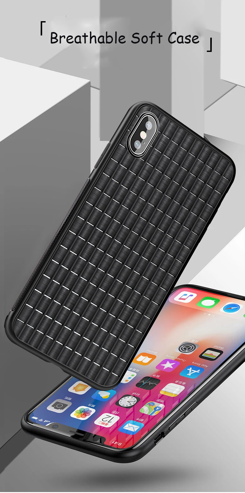 Case For iPhone X Xr Xs Max Cover Fashion Breathable Shutter Skin Heat dissipation Slim Cover For iPhone 7 8 Plus 6 6S Plus Case (1)