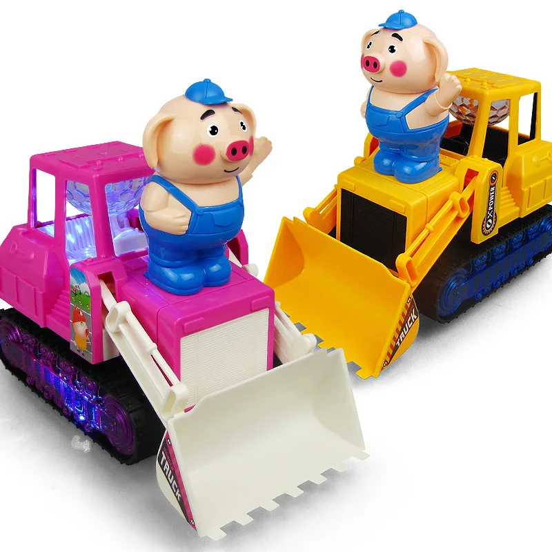 

Electric Seagrass Pigskin Bulldozer City Architecture Engineering Vehicle Light And Sound Automatic Presentation Children Stall