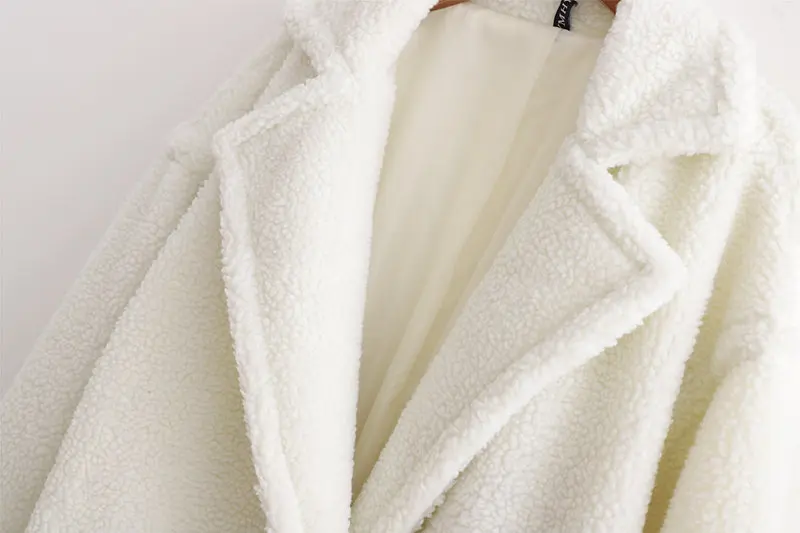 ZA осень зима женское меховое пальто из искусственного меха овечья шерсть свободный большой размер теплая верхняя одежда пальто Меховая куртка модное женское пальто